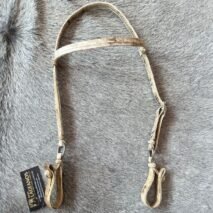 CABEÇADA DE COURO CRU DUPLA COSTURADA